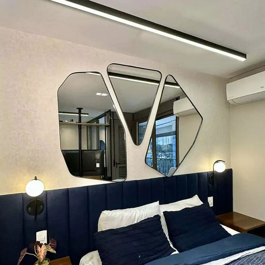 Set van Drie Moderne Design Wandspiegels - 150x135cm